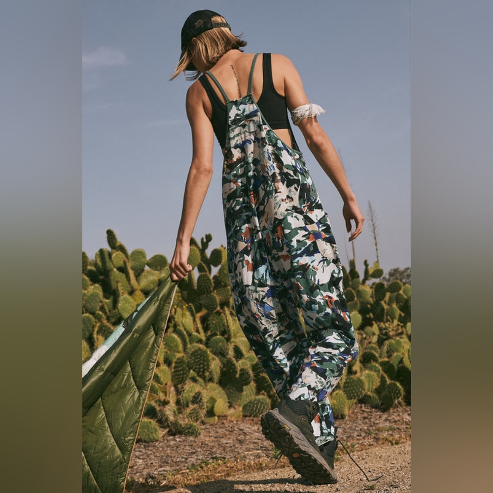 Free People Camouflage Jumpsuit
